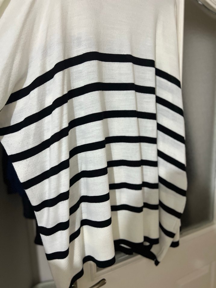 Uzun Kollu Çizgili Kadın Triko - Görsel 4