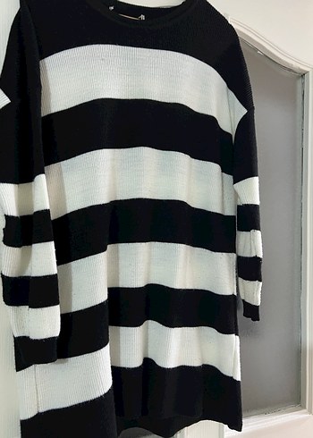 Çizgili Kadın Triko Kazak - Görsel 2