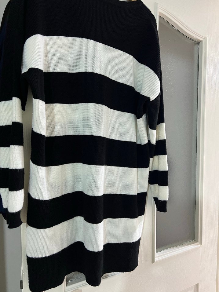 Çizgili Kadın Triko Kazak - Görsel 5