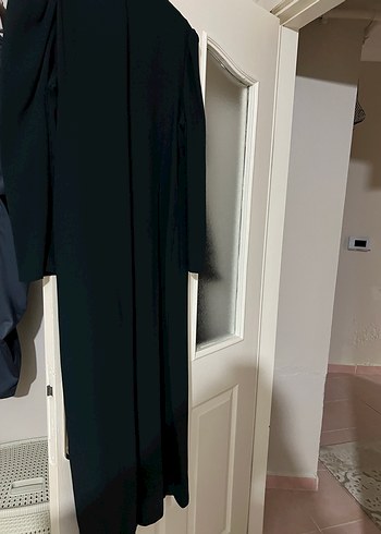 Drapeli İşlemeli Siyah Uzun Kollu abiye - Görsel 7