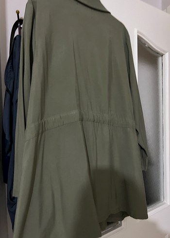 Kadın Haki Uzun Kuşaklı ceket - Görsel 6
