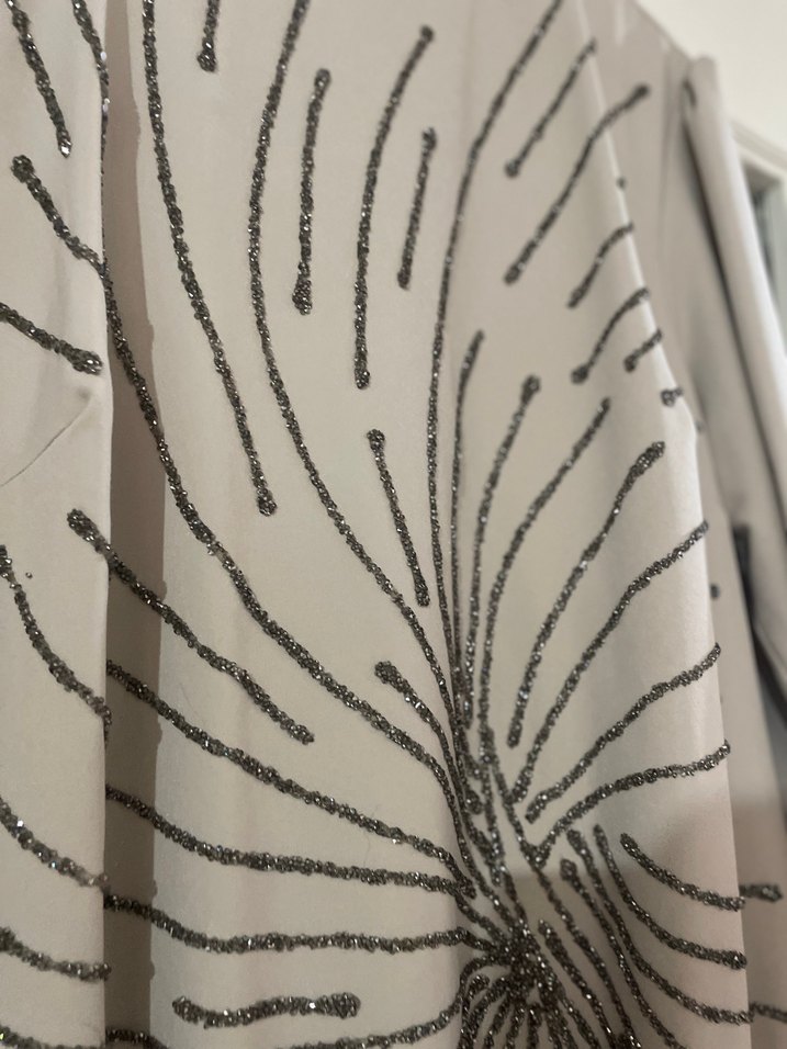 Bej Uzun Kollu Baskılı Kadın Elbise - Görsel 3