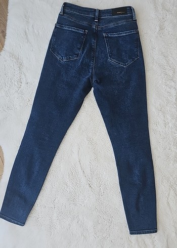27 Beden Kadın Lacivert Midi Boy Denim Pantolon