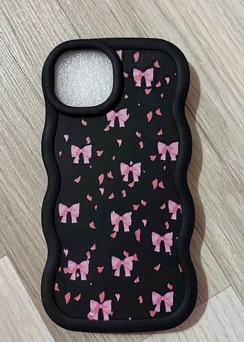 İphone 13 Pembe Fiyonk Desenli Gotik siyah Telefon Kılıfı