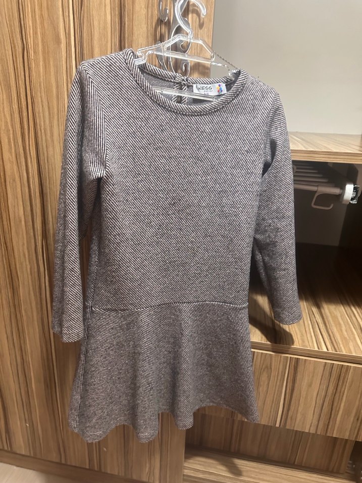 Bordo Bohem Uzun Kollu Kız Elbisesi - Görsel 3