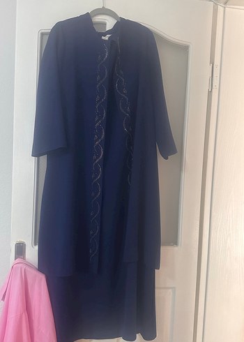 Drapeli Mavi Uzun Kadın anne abiye - Görsel 2