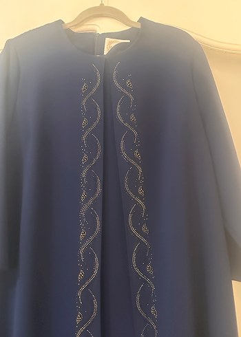 Drapeli Mavi Uzun Kadın anne abiye - Görsel 4