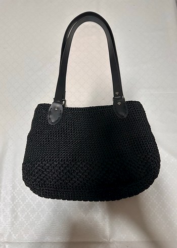 Siyah Örgü Kadın Çanta - Görsel 2