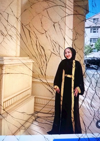 Uzun Siyah Etnik Desenli Kadın Elbise - Görsel 4