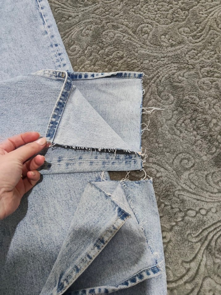 Düğmeli Mavi Kadın Kot Pantolon - Görsel 2