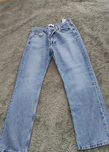 Gri Normal Boy Düğmeli Kadın Denim Pantolon - Görsel 3