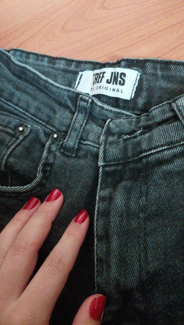 Gri Salaş Midi Kadın Kot Pantolon - Görsel 2