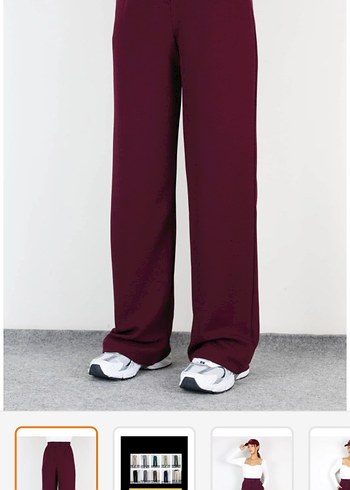 Bordo Regular Fit Kadın Kumaş Pantolon - Görsel 2