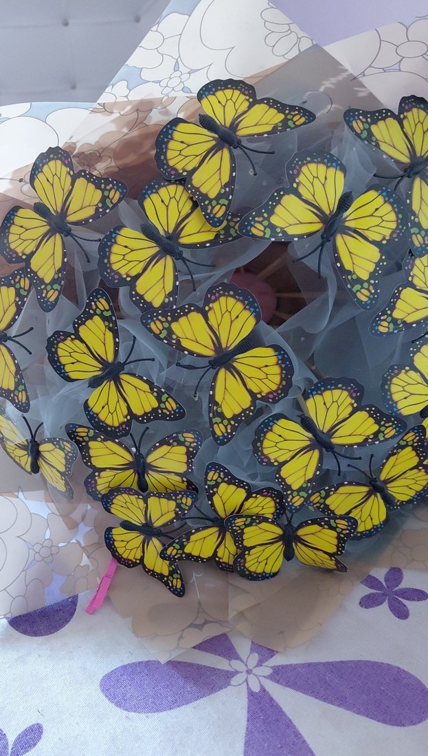 Sarı Kelebek Desenli buket - Görsel 2