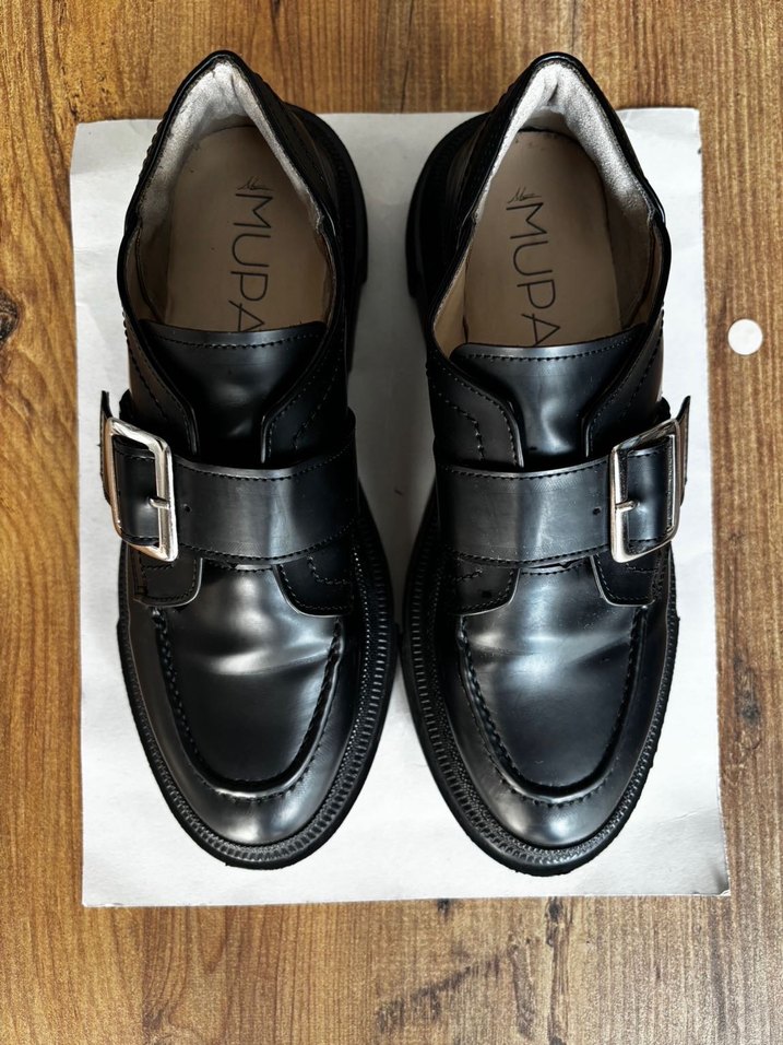 Siyah Deri Tokalı Kadın Loafer - Görsel 5