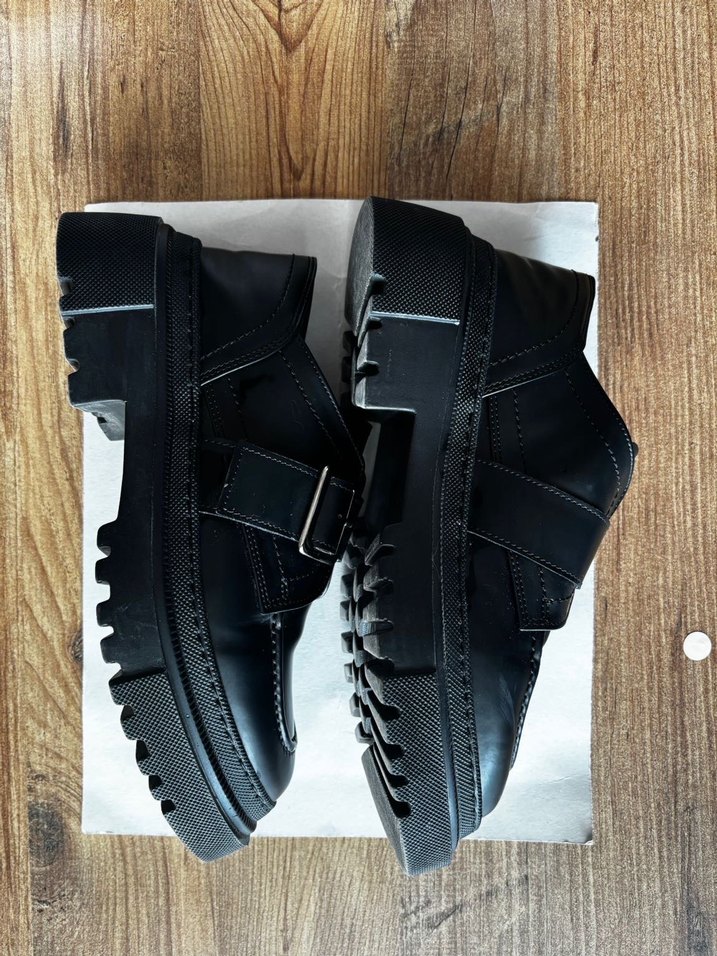 Siyah Deri Tokalı Kadın Loafer - Görsel 2