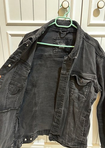 Siyah erkek Denim Ceket Düğmeli - Görsel 3