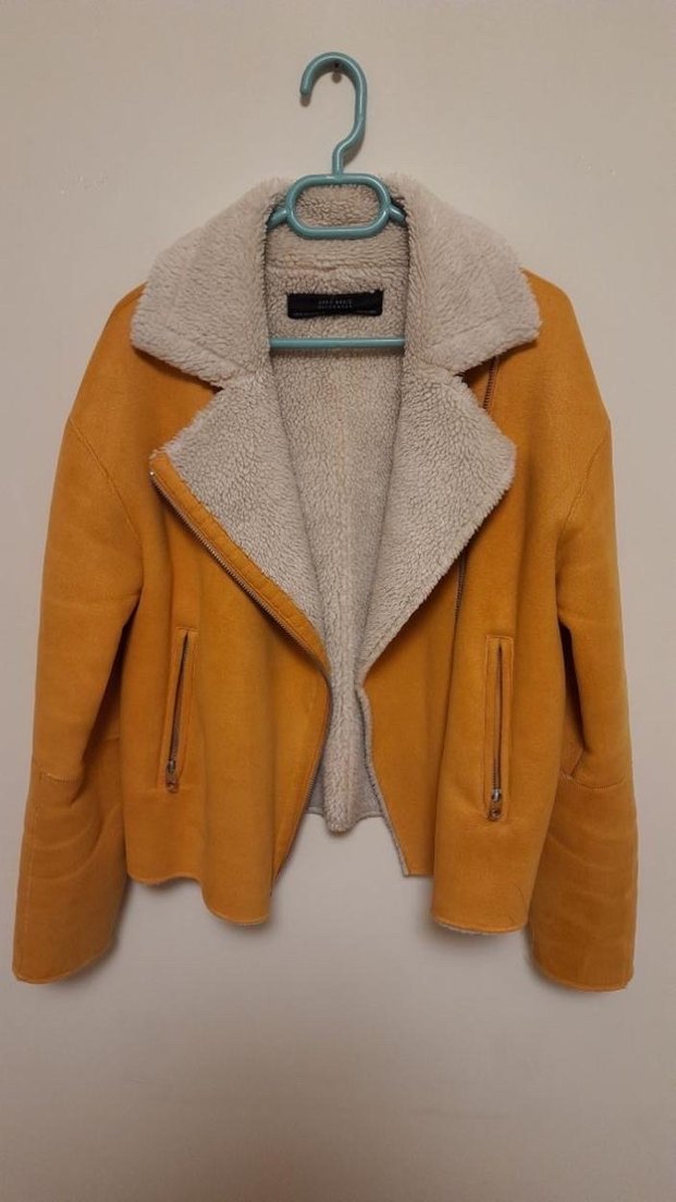 Zara İçi Kürklü Hardal Kaban - Görsel 3