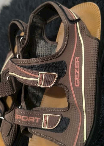 GEZER MARKA Erkek Kahverengi Tokalı Kauçuk SANDELET - Görsel 5