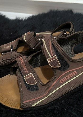GEZER MARKA Erkek Kahverengi Tokalı Kauçuk SANDELET - Görsel 4