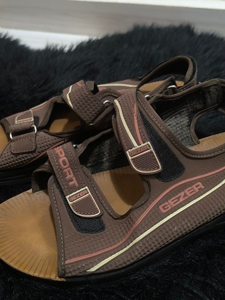 GEZER MARKA Erkek Kahverengi Tokalı Kauçuk SANDELET - Görsel 4