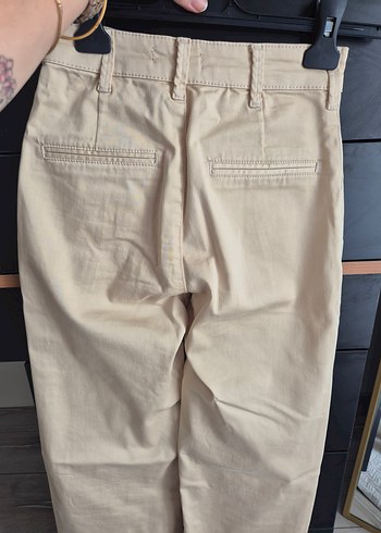 xs Beden Bej Midi Kadın Pantolon Rahat Kesim