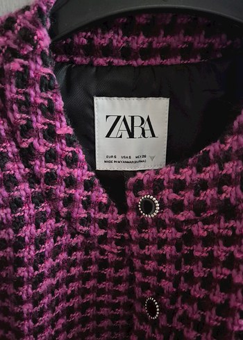 Zara Düğmeli Pembe Midi Kadın Kaban