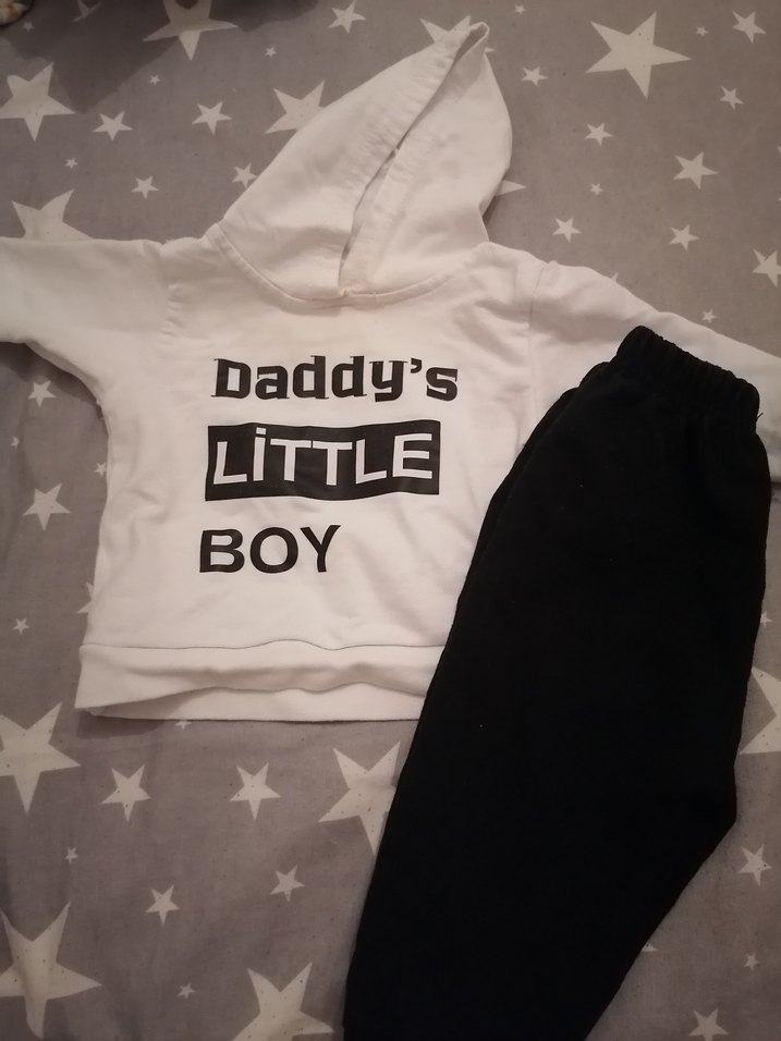 Baskılı Kapüşonlu Bebek Erkek Takımı - Görsel 2