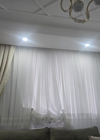 Modern Klasik Beyaz Tül Perde - Görsel 4