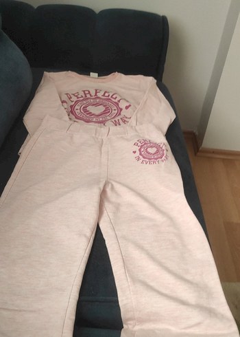 Kız Çocuk Pembe Baskılı Eşofman Takımı