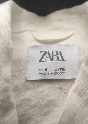 Kızlar için Beyaz Keten Bolero Ceket - Görsel 2