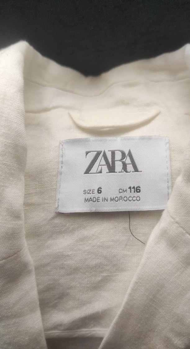 Kızlar için Beyaz Keten Bolero Ceket - Görsel 2