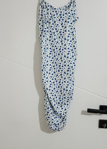 Mavi Bağlamalı Drapeli Elbise - Görsel 3