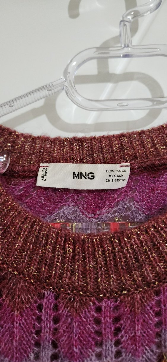 Renkli Bohem Kadın Örgü Kazak - Görsel 3