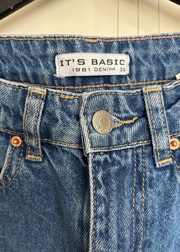 xs Beden Kadın Mavi Denim Midi Etek