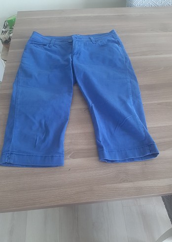 Mavi Rahat Kesim Kadın Bermuda Şort
