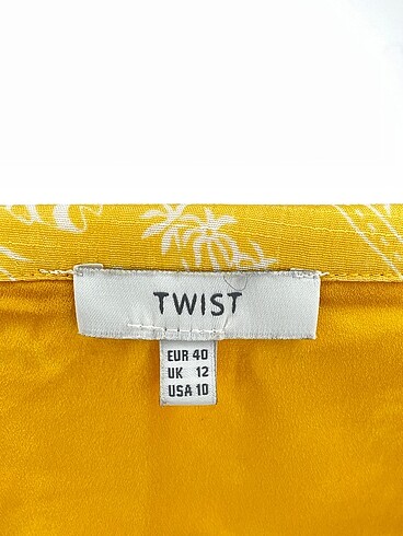 40 Beden sarı Renk Twist Midi Etek %70 İndirimli.