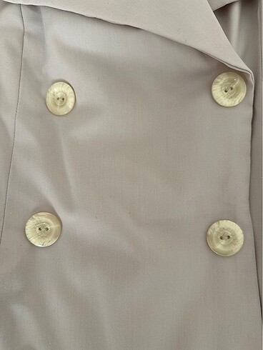 Krem rengi ceket elbise - Görsel 5