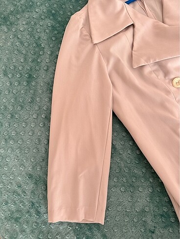 Krem rengi ceket elbise - Görsel 6