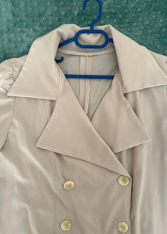 Krem rengi ceket elbise - Görsel 2