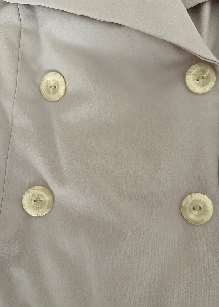 Krem rengi ceket elbise - Görsel 5