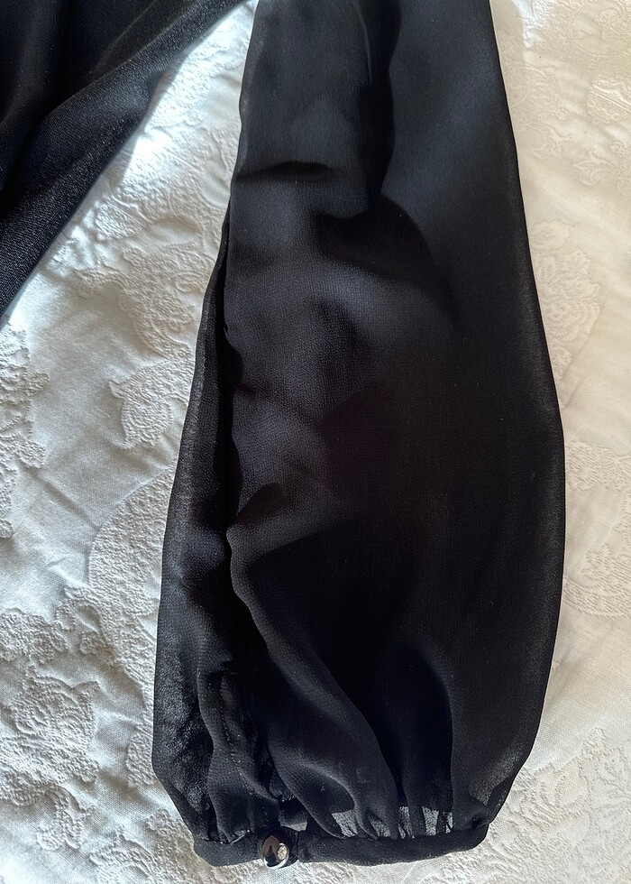 Uzun tül kollu bluz - Görsel 2