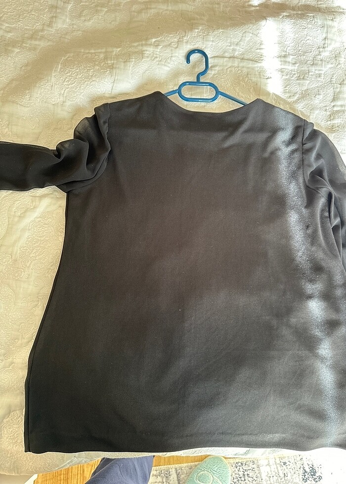 Uzun tül kollu bluz - Görsel 3