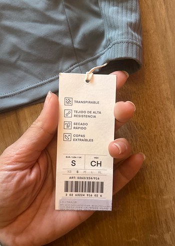 Oysho Gri Yarım Fermuarlı Spor Üst - Görsel 2