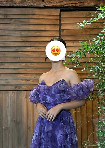 Mor Drapeli Uzun Straplez Bohem Elbise - Görsel 5