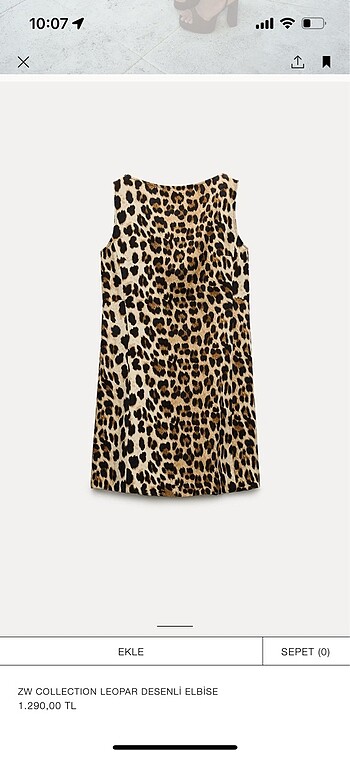 Zara Zara Leopar Desenli Elbise