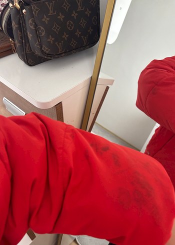 Kırmızı Kadın Midi Kışlık Mont - Görsel 2