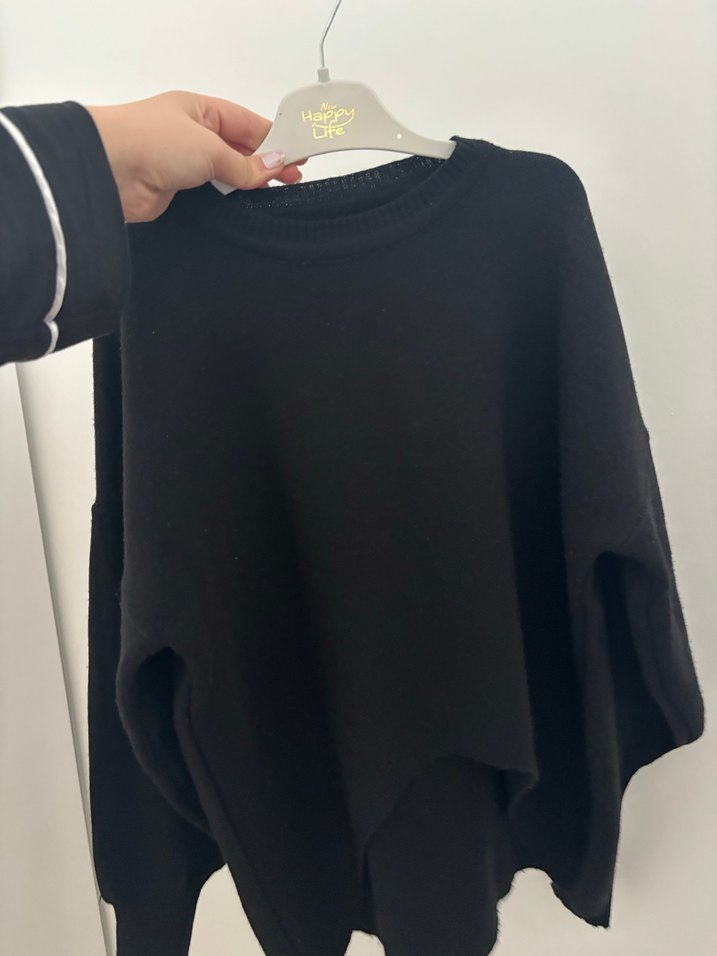 Kadın Siyah Boğazlı Triko Kazak - Görsel 2