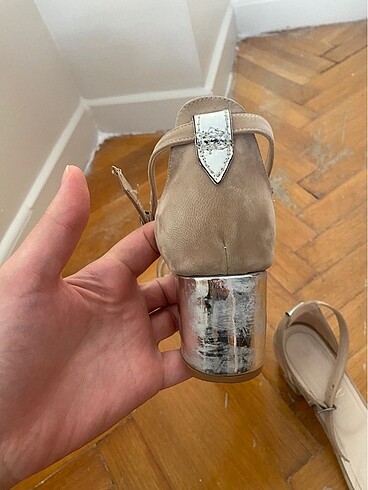 39 numara krem rengi kadın topuklu ayakkabı - Görsel 4