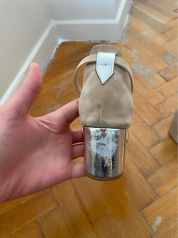 39 numara krem rengi kadın topuklu ayakkabı - Görsel 5